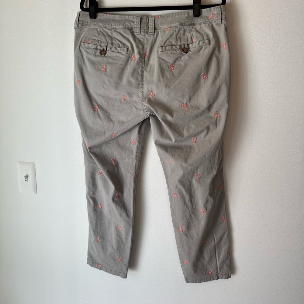 Women’s Sz14 khaki capris with coral lobsters 0010 - Picture 4 of 13
